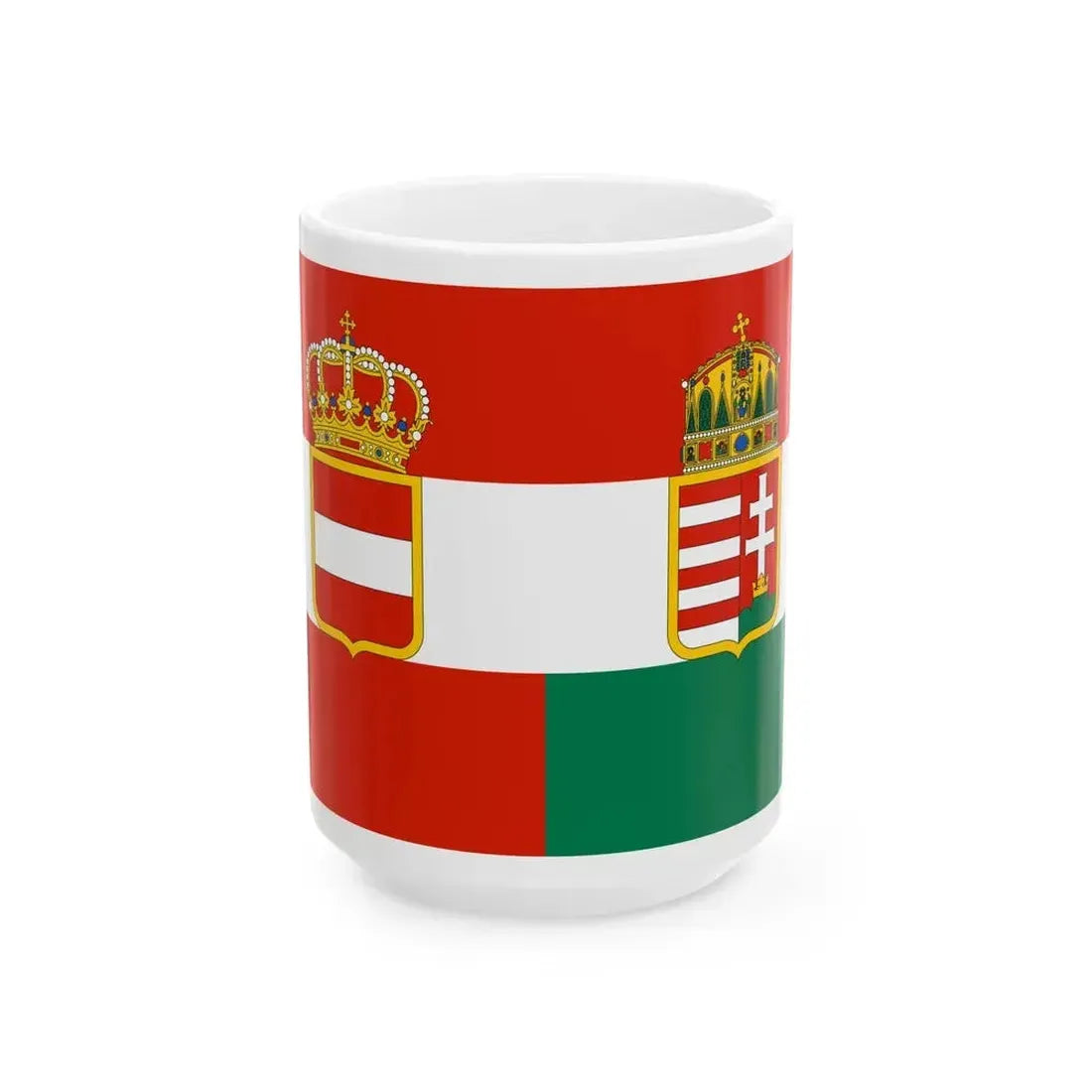 Austria-Hungary civil ensign artistic (Austria) White Coffee Mug 15oz - Go Mug Yourself