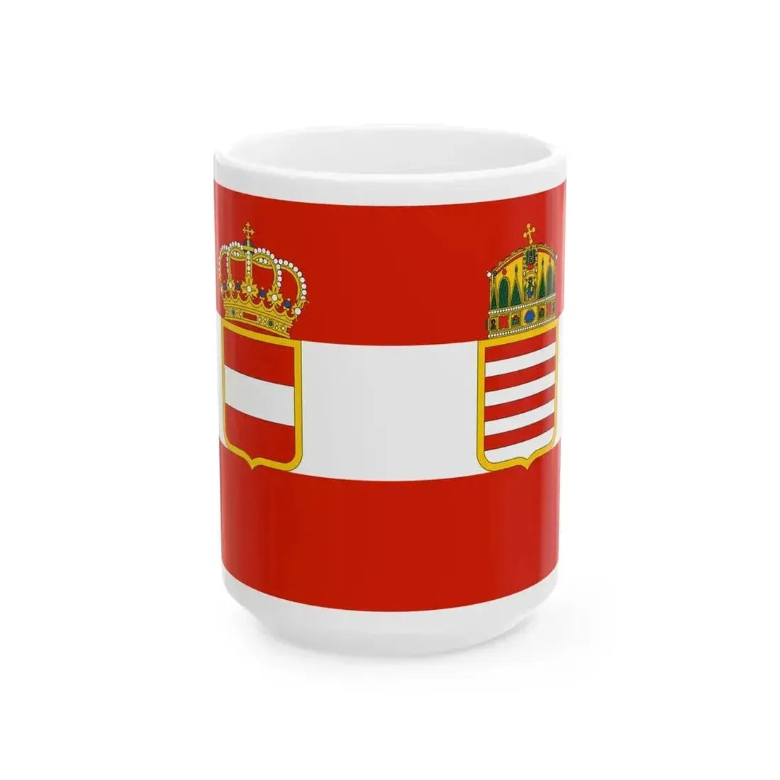Austria-Hungary naval ensign 15-18 (Austria) White Coffee Mug 15oz - Go Mug Yourself
