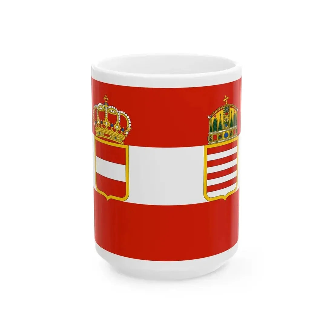 Austria-Hungary naval ensign 15-18 (Austria) White Coffee Mug 15oz - Go Mug Yourself