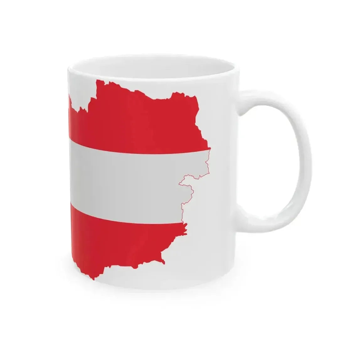 Austrian map with flag colors (Austria) White Coffee Mug - Go Mug Yourself
