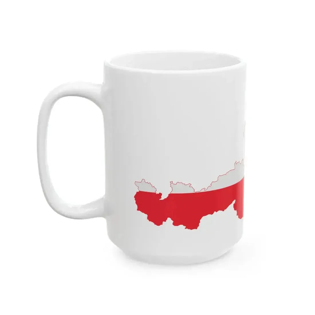 Austrian map with flag colors (Austria) White Coffee Mug - Go Mug Yourself