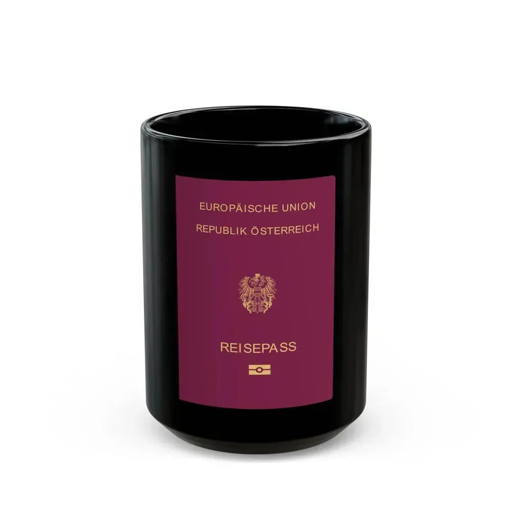 Austrian Passport - Black Coffee Mug 15oz - Go Mug Yourself