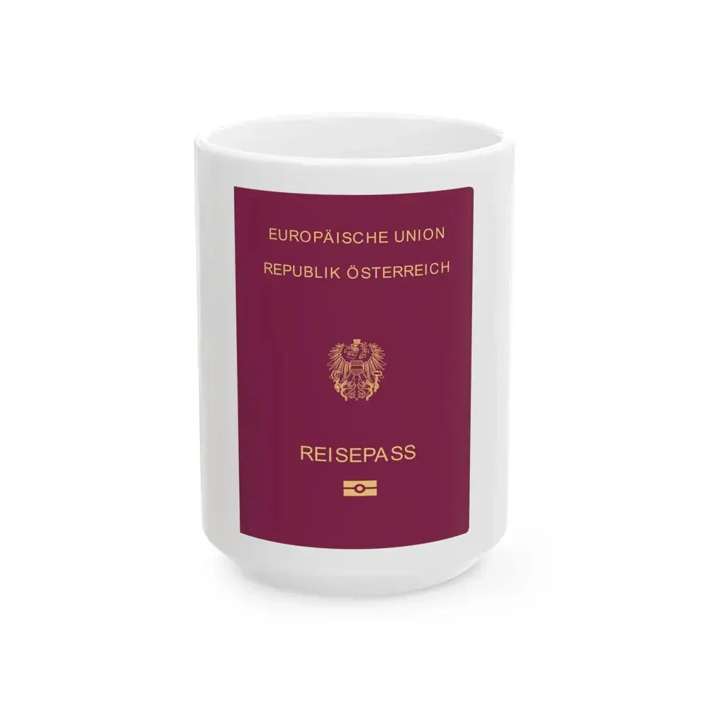 Austrian Passport - White Coffee Mug 15oz - Go Mug Yourself