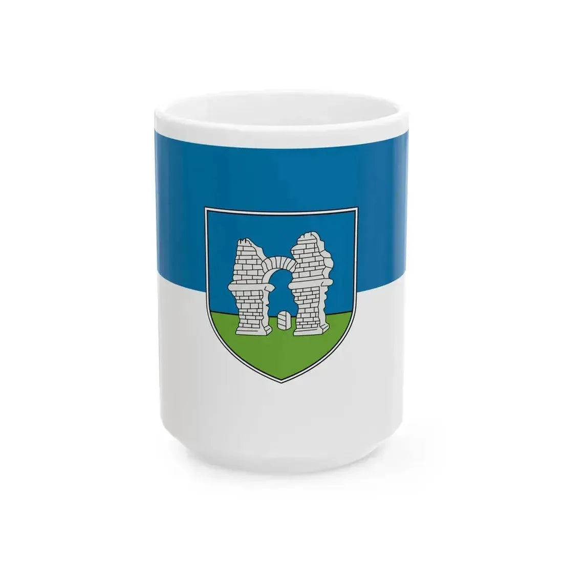 AUT Flagge Petronell-Carnuntum (Austria) White Coffee Mug 15oz - Go Mug Yourself