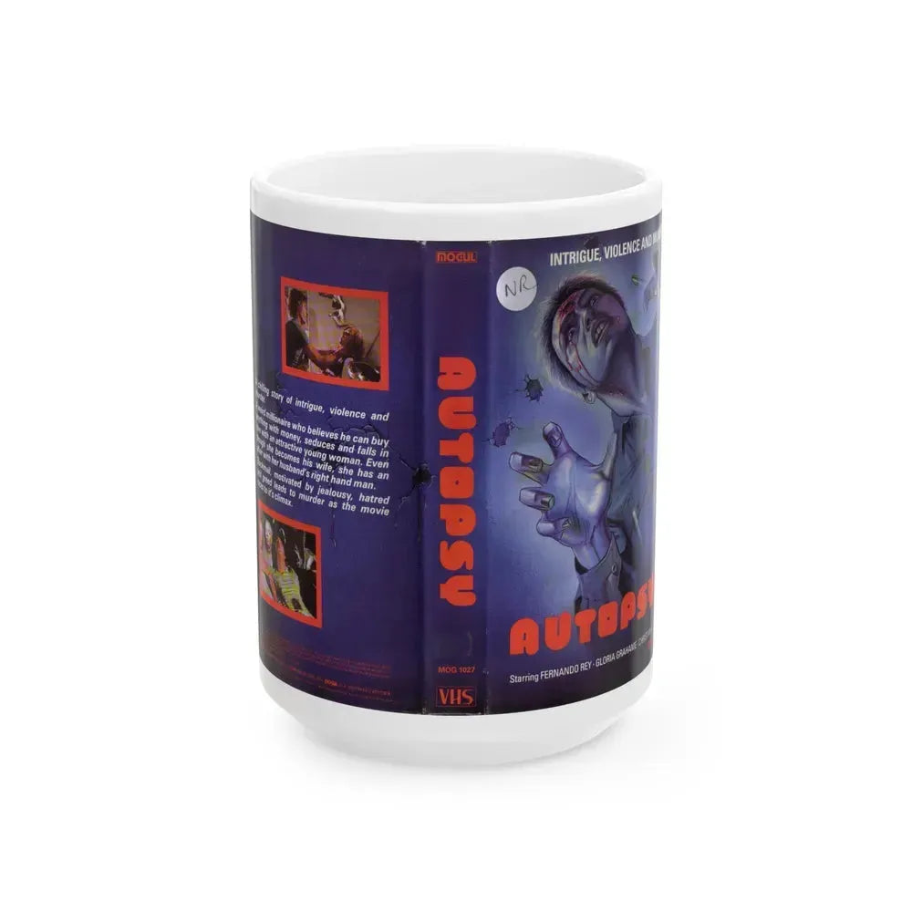 AUTOPSY HORROR (VHS COVER) - White Coffee Mug 15oz - Go Mug Yourself