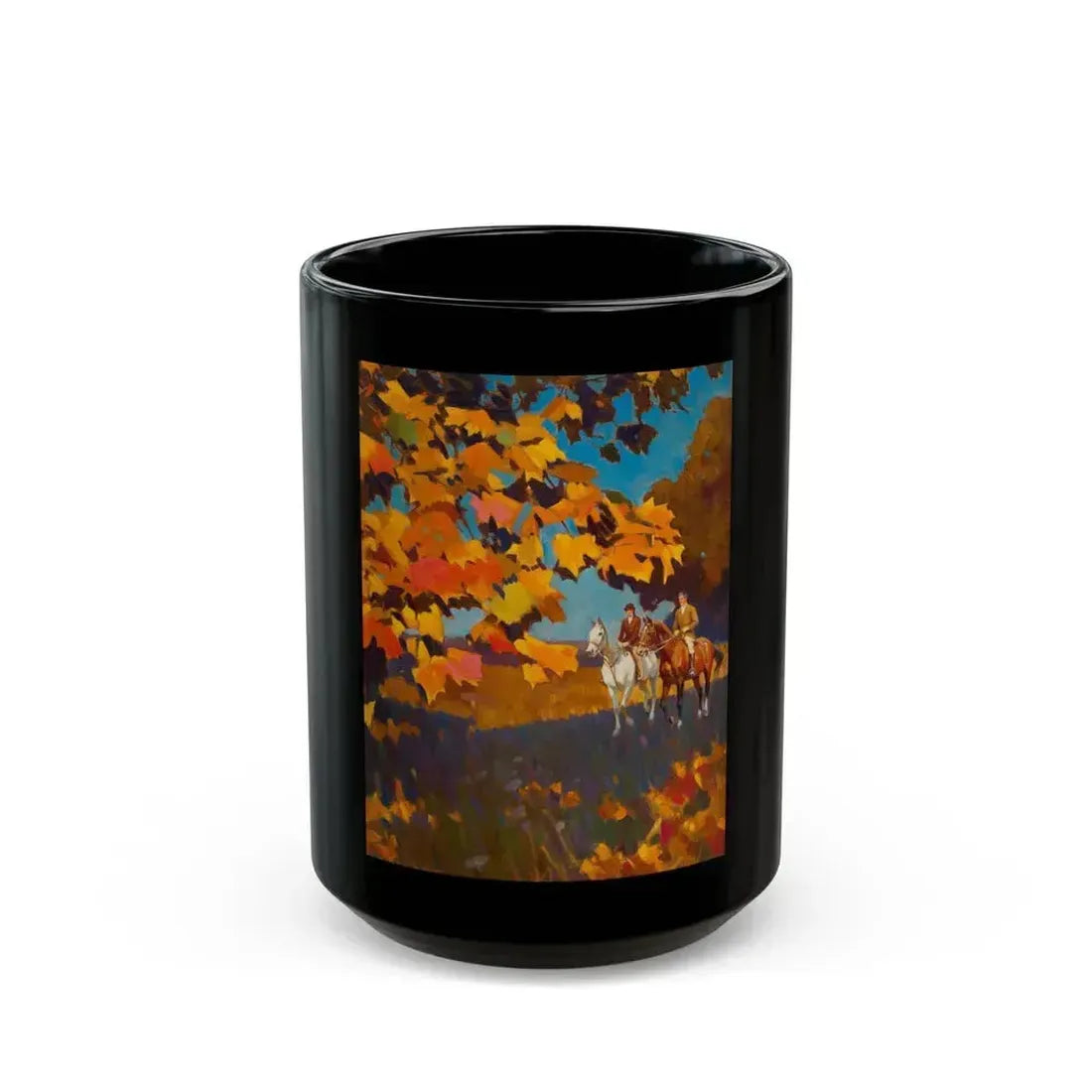 Autumn Ride - Black Coffee Mug 15oz - Go Mug Yourself