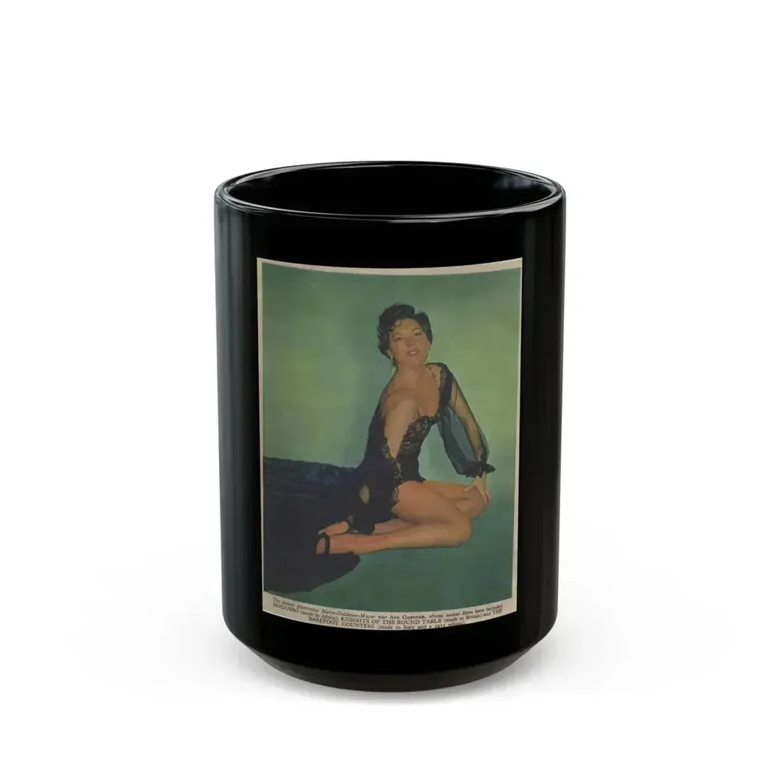 Ava Gardner #153 (Vintage Female Icon) Black Coffee Mug 15oz - Go Mug Yourself