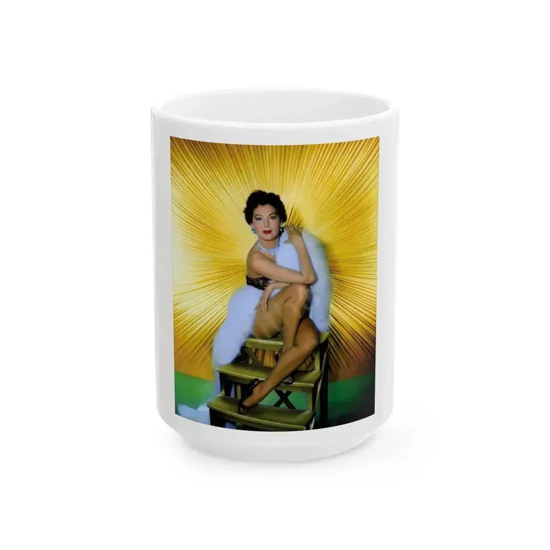 Ava Gardner #160 (Vintage Female Icon) White Coffee Mug 15oz - Go Mug Yourself