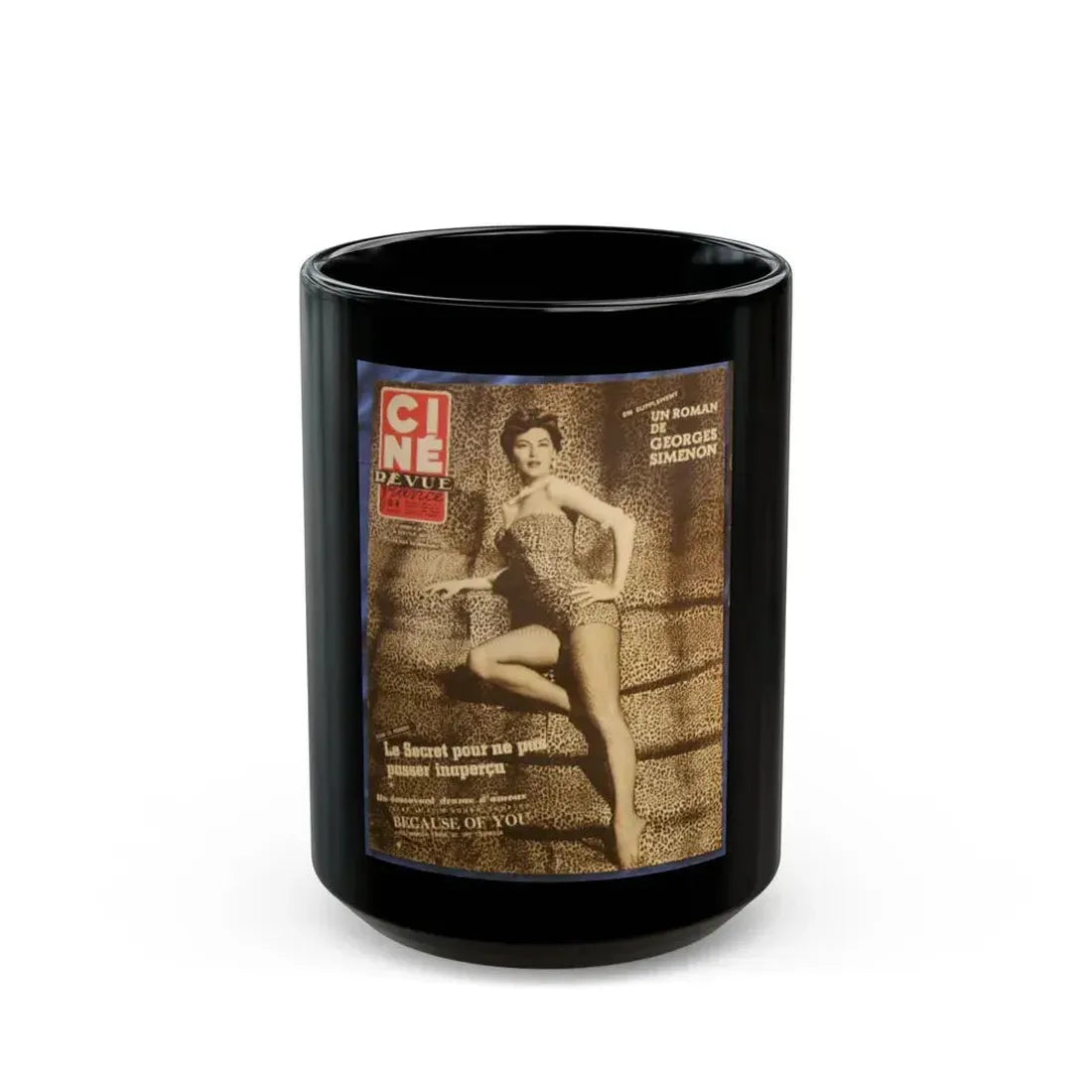 Ava Gardner #82 - Mag. Cover (Vintage Female Icon) Black Coffee Mug 15oz - Go Mug Yourself