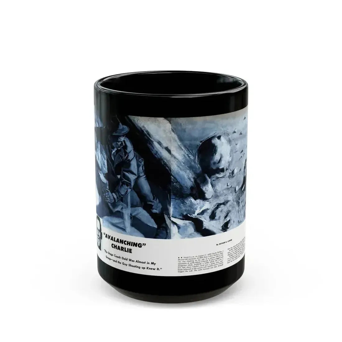 Avalanching Charlie, Sir! magazine, May 1959 - Black Coffee Mug 15oz - Go Mug Yourself
