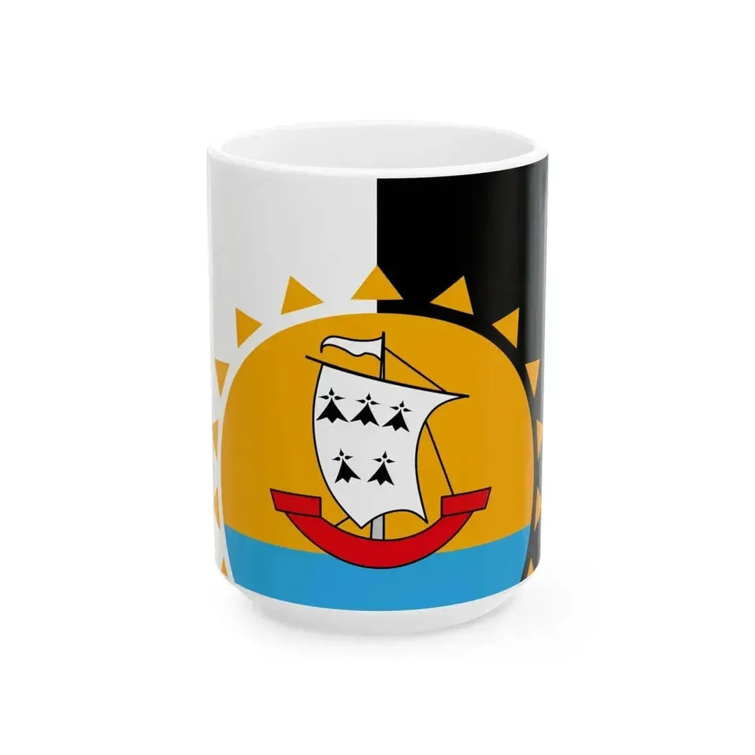 Aven traditional district flag (France) White Coffee Mug 15oz - Go Mug Yourself