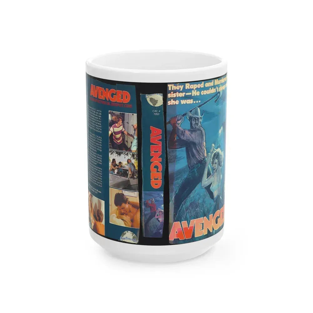AVENGED (VHS COVER) - White Coffee Mug 15oz - Go Mug Yourself