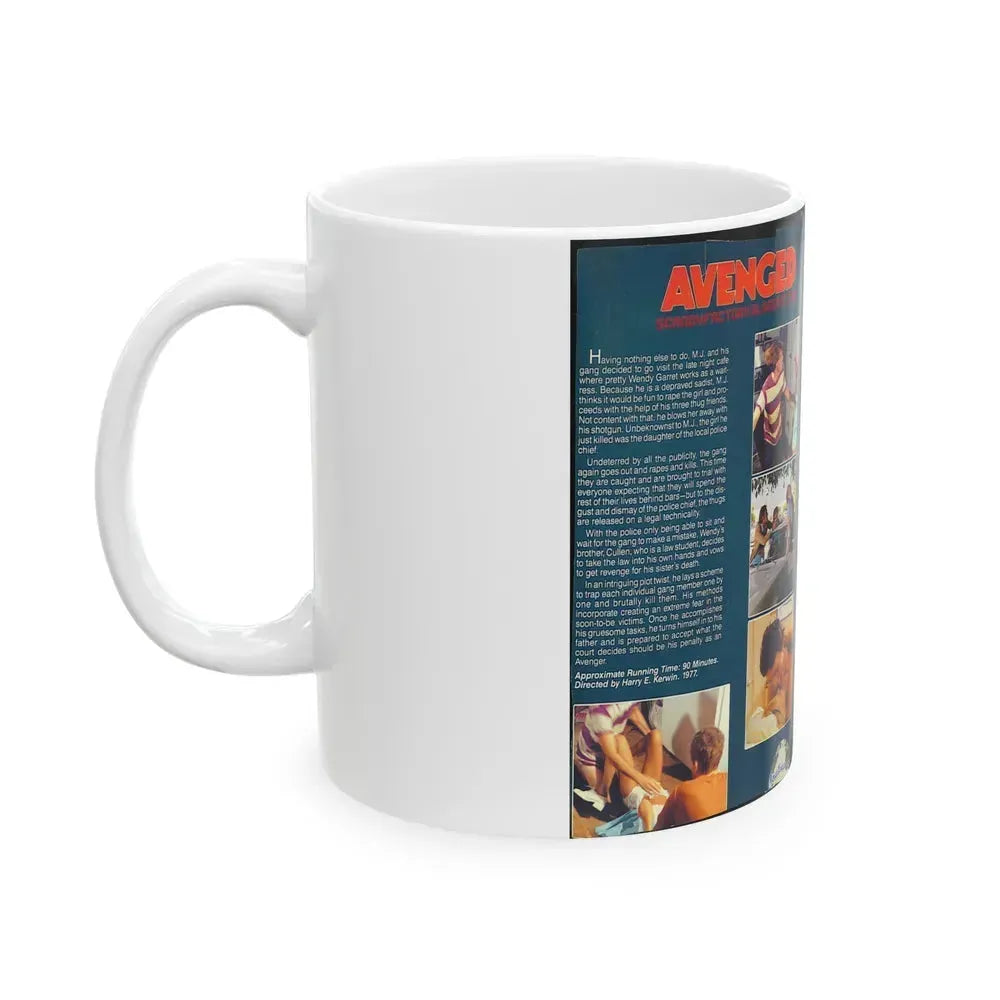 AVENGED (VHS COVER) - White Coffee Mug - Go Mug Yourself