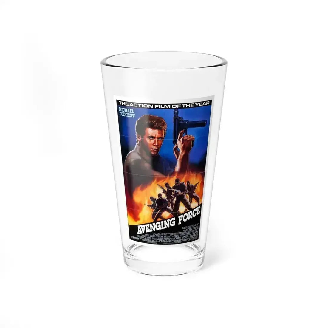 AVENGING FORCE 1986 Movie Poster - Pint Glass 16oz 16oz - Go Mug Yourself