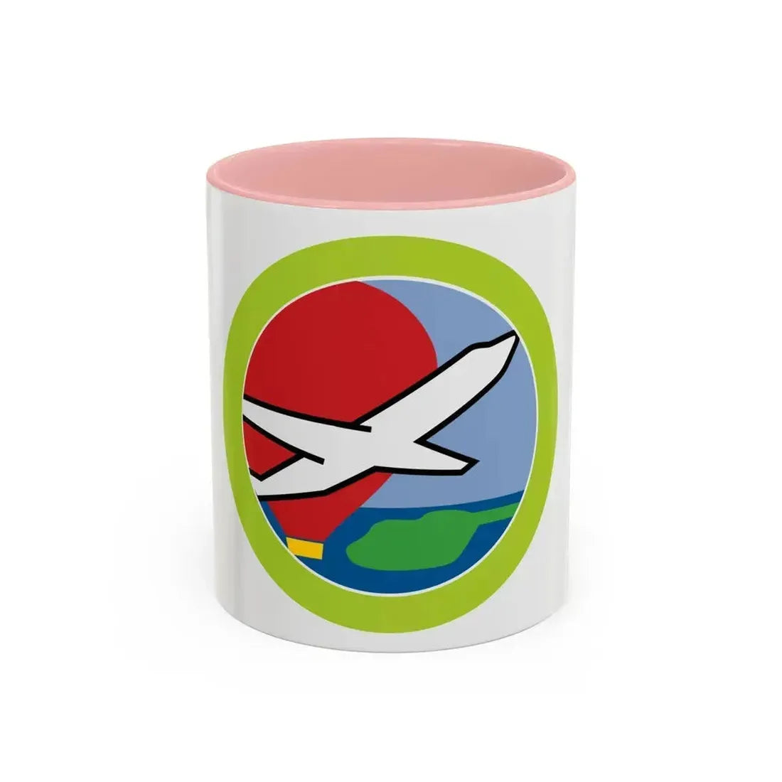 Aviation (Boy Scout Merit Badge) Accent Coffee Mug 11oz Pink - Go Mug Yourself