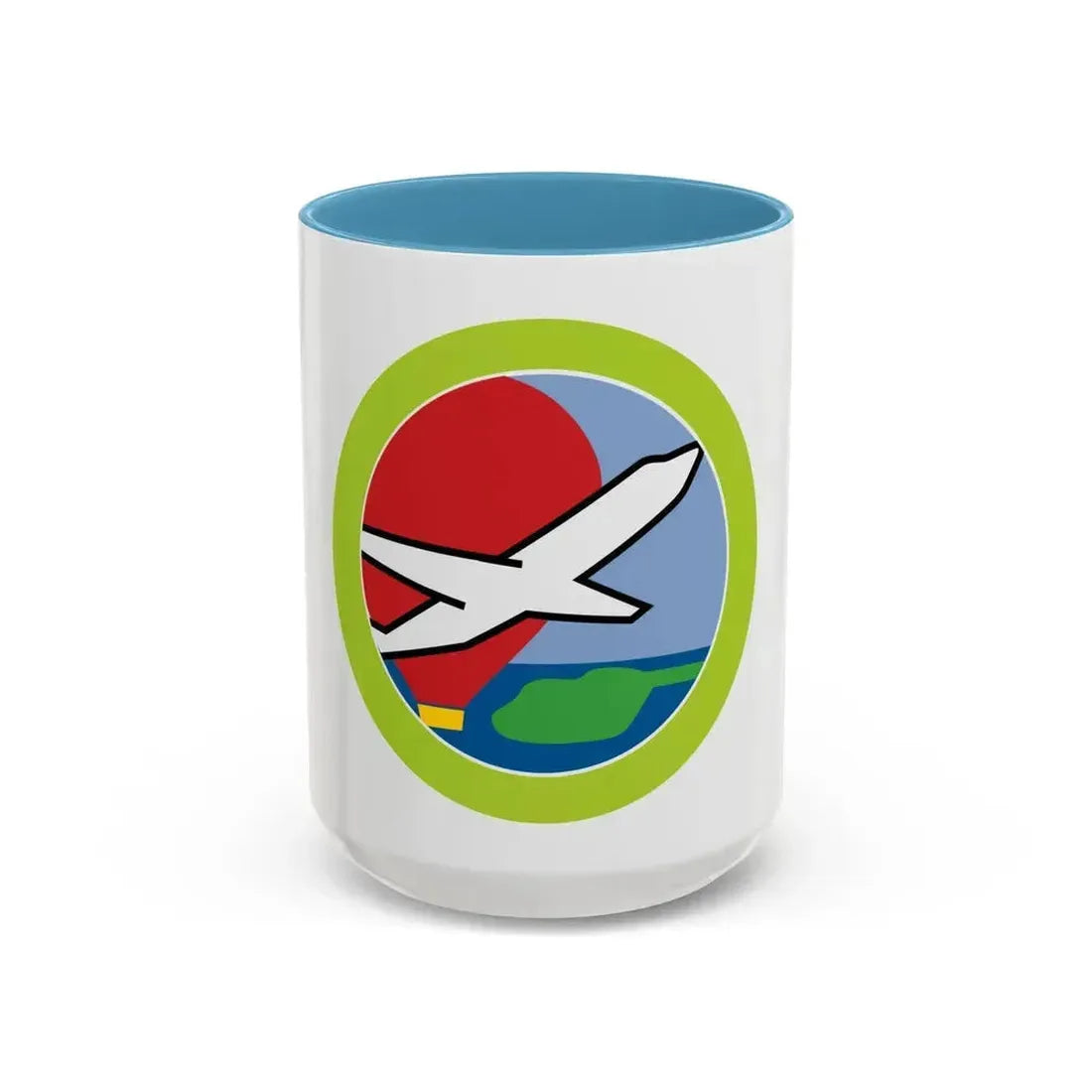 Aviation (Boy Scout Merit Badge) Accent Coffee Mug 15oz Light Blue - Go Mug Yourself