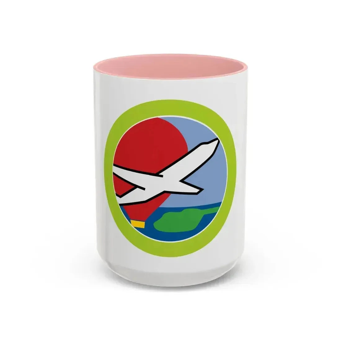 Aviation (Boy Scout Merit Badge) Accent Coffee Mug 15oz Pink - Go Mug Yourself