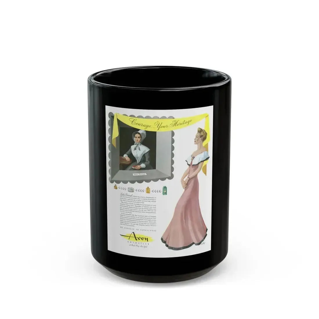 Avon Cosmetics ad (1), 1943 - Black Coffee Mug 15oz - Go Mug Yourself