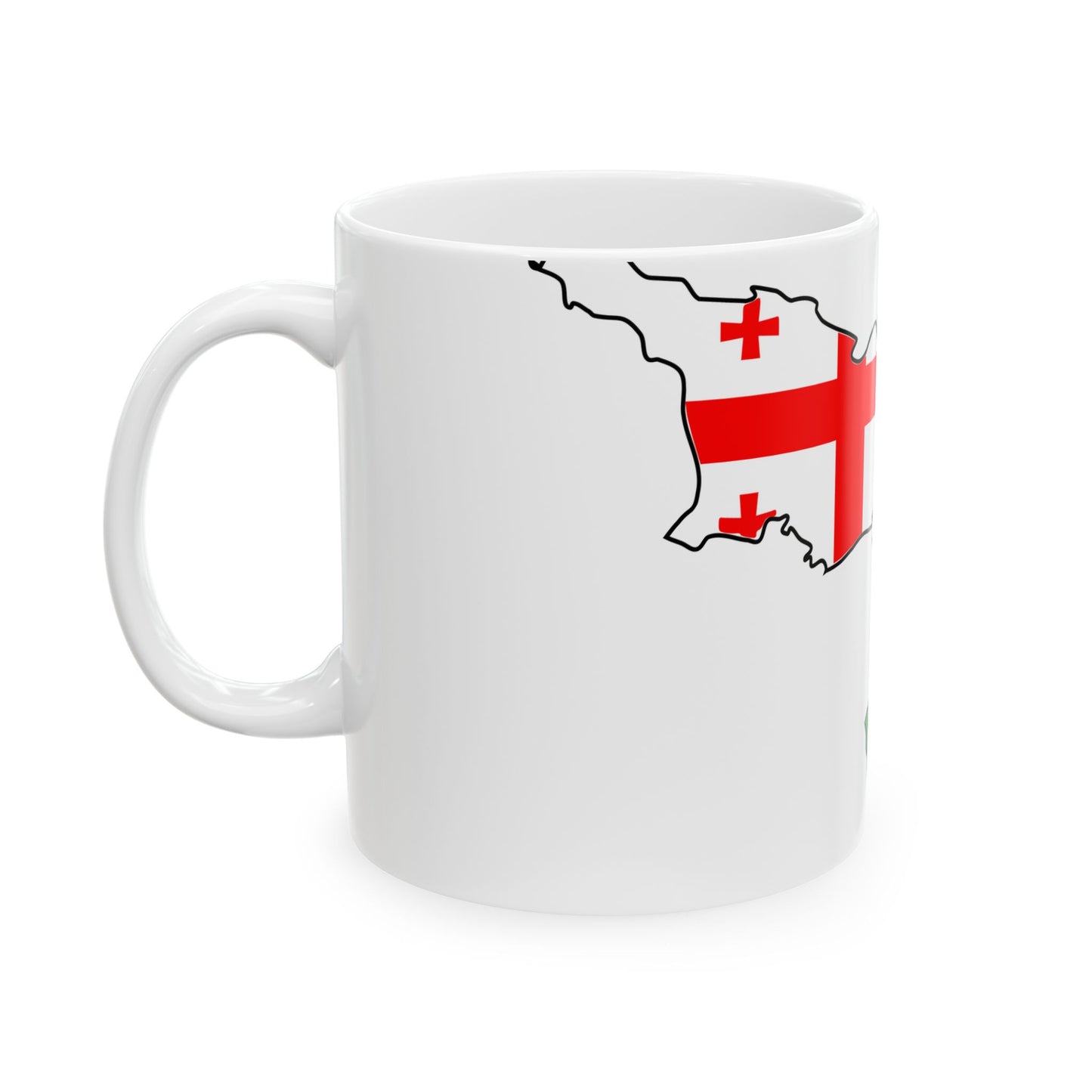 Azerbaijan and Georgia flag map (Azerbaijan) White Coffee Mug-Go Mug Yourself