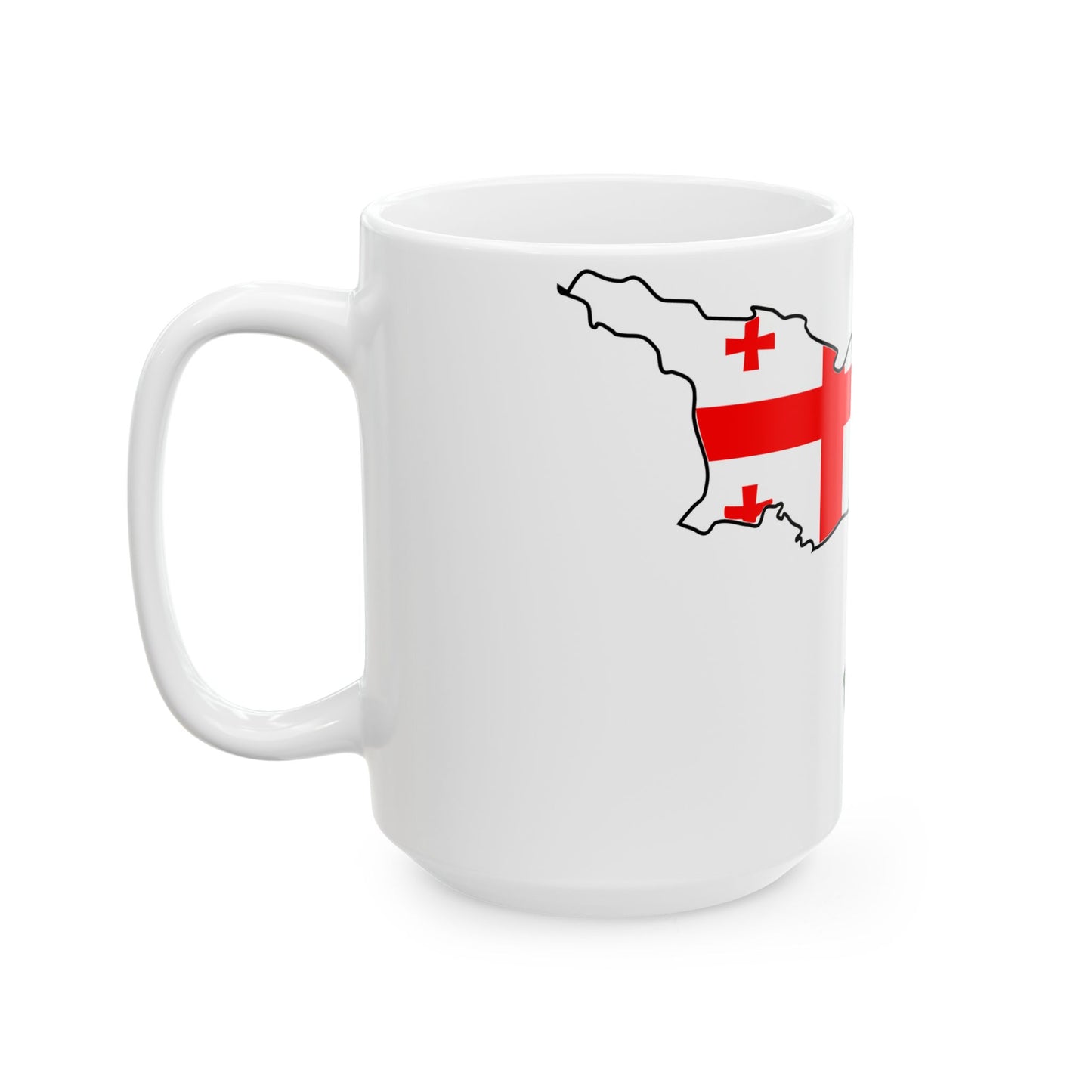 Azerbaijan and Georgia flag map (Azerbaijan) White Coffee Mug-Go Mug Yourself