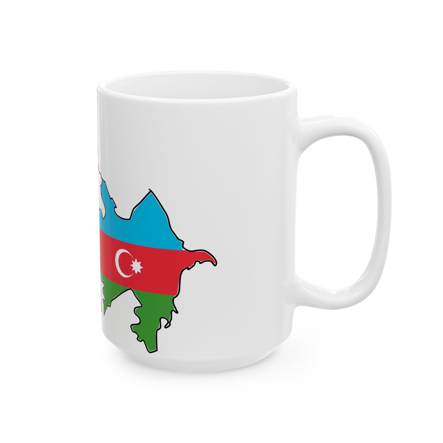 Azerbaijan and Georgia flag map (Azerbaijan) White Coffee Mug-Go Mug Yourself