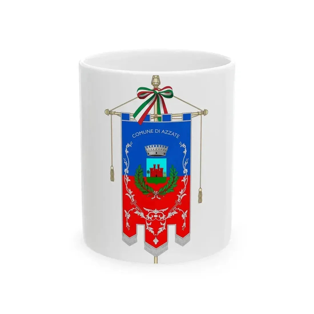 Azzate-Gonfalone (Italy) White Coffee Mug 11oz - Go Mug Yourself