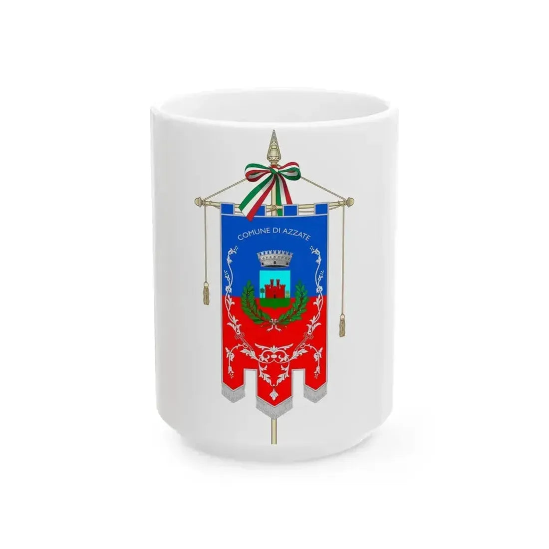 Azzate-Gonfalone (Italy) White Coffee Mug 15oz - Go Mug Yourself