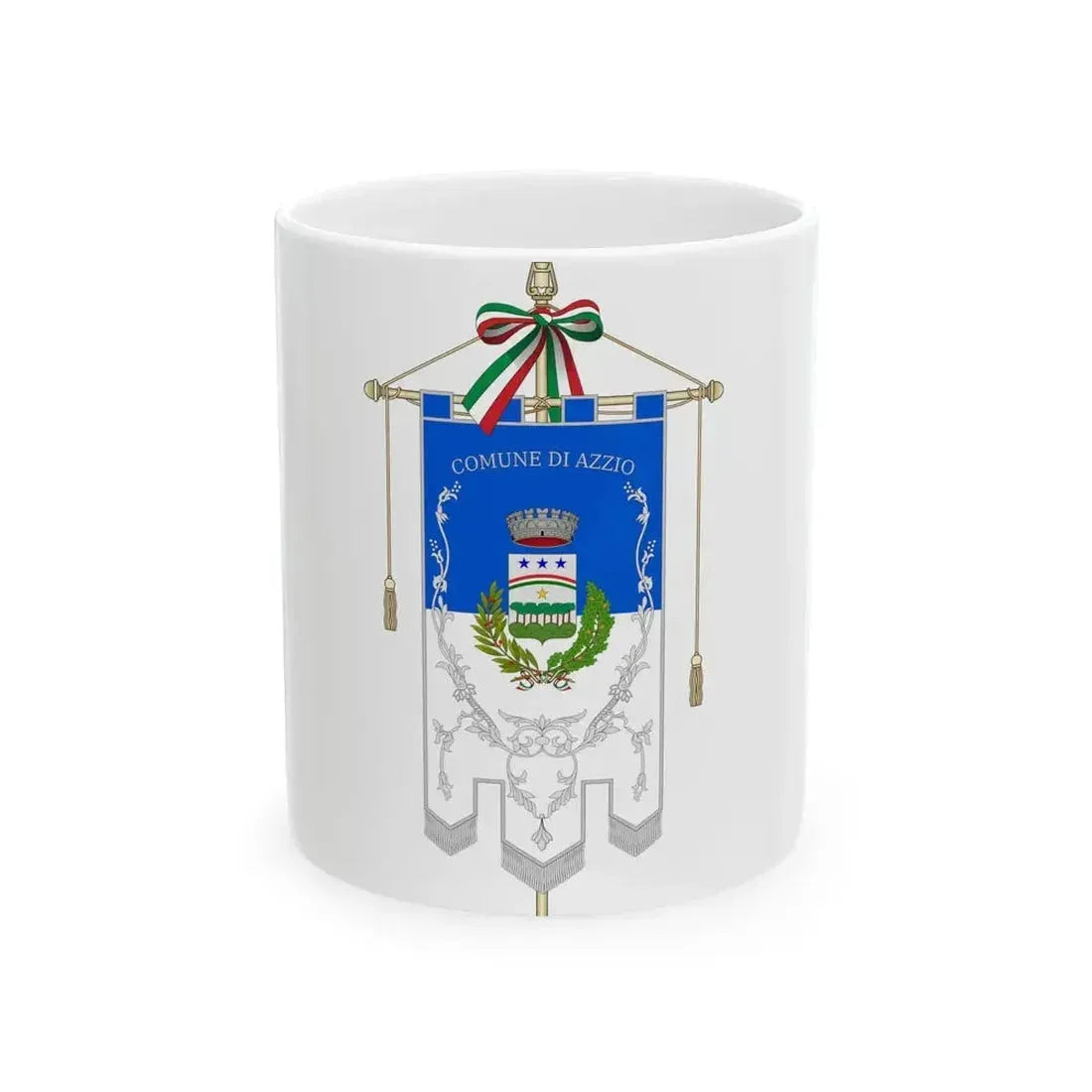 Azzio-Gonfalone (Italy) White Coffee Mug 11oz - Go Mug Yourself