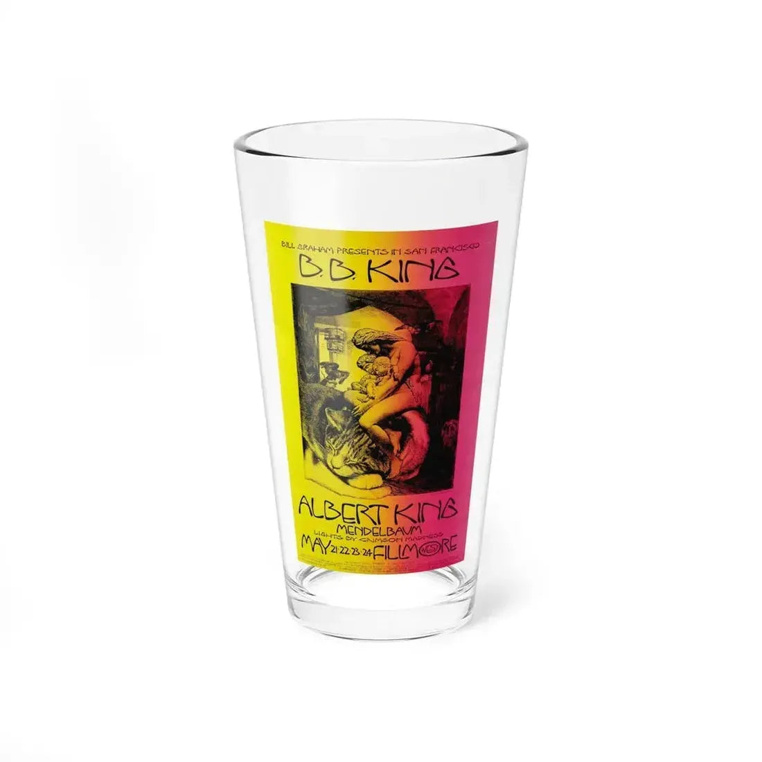 b. b. king, albert king fillmore west concert 1970 (Music Poster) Pint Glass 16oz 16oz - Go Mug Yourself