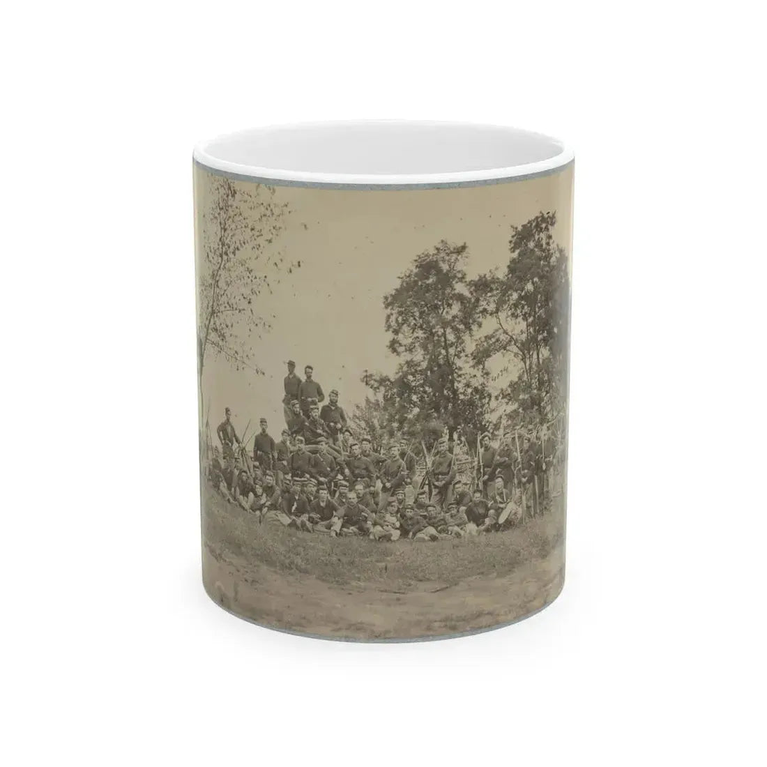 B Company, 22d New York State Militia Near Harpers Ferry, Va., 1861 I.E.1862 (U.S. Civil War) White Coffee Mug 11oz - Go Mug Yourself