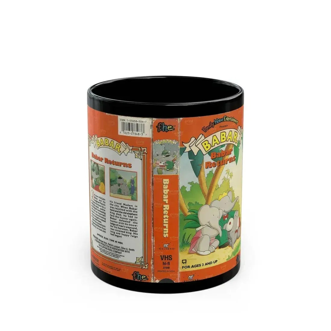 BABAR BABAR RETURNS (VHS COVER) - Black Coffee Mug 11oz - Go Mug Yourself