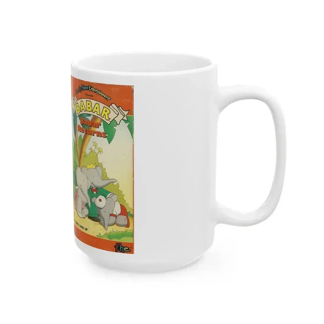 BABAR BABAR RETURNS (VHS COVER) - White Coffee Mug - Go Mug Yourself