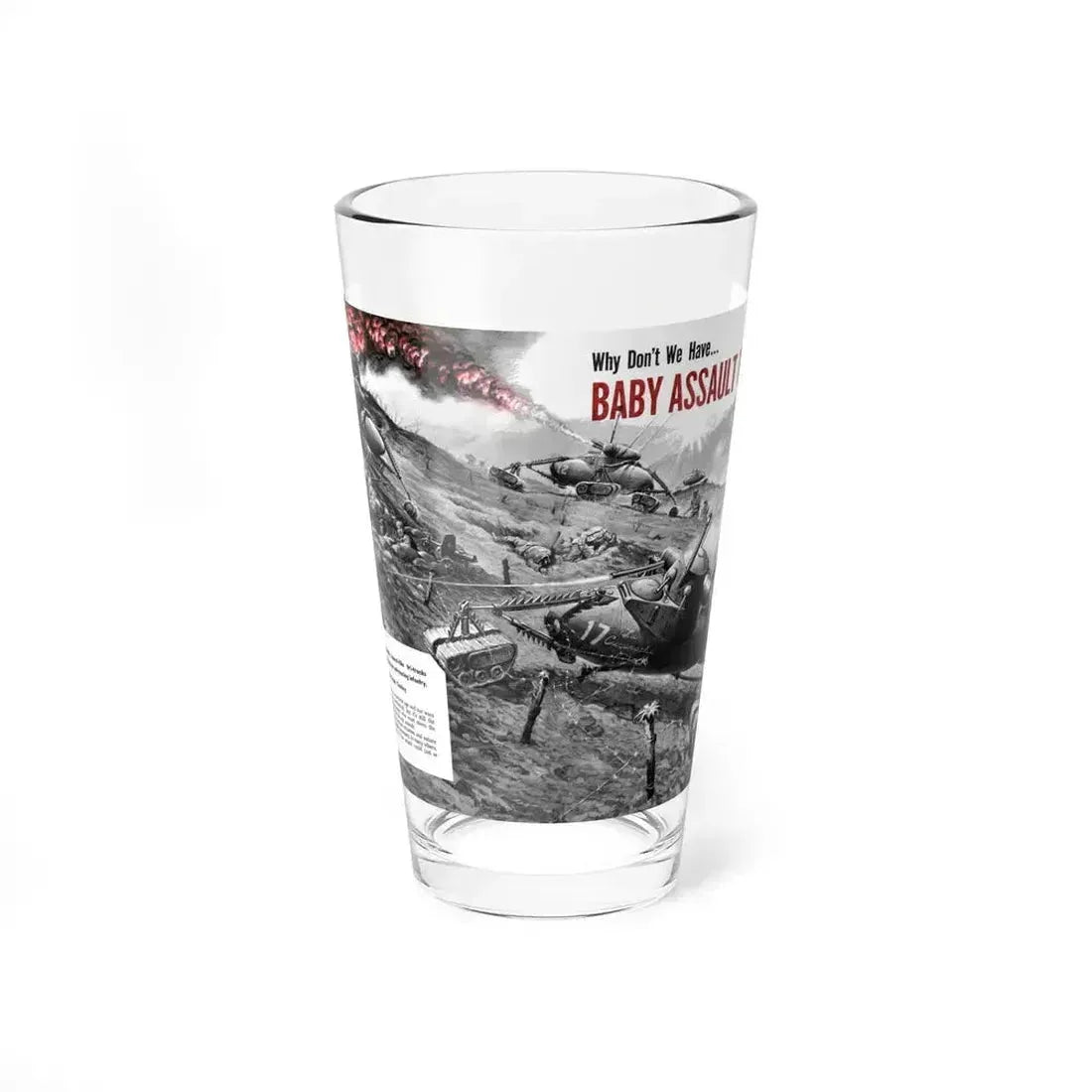 Baby Assault Tanks, Modern Mechanix, 1952 (Magazine Illustration) Pint Glass 16oz 16oz - Go Mug Yourself
