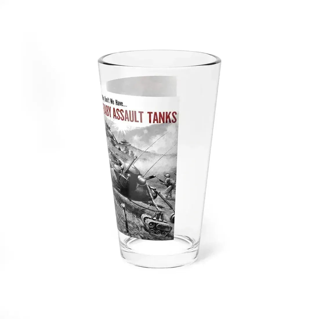 Baby Assault Tanks, Modern Mechanix, 1952 (Magazine Illustration) Pint Glass 16oz - Go Mug Yourself