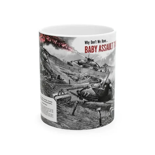 Baby Assault Tanks, Modern Mechanix, 1952 - White Coffee Mug 11oz - Go Mug Yourself