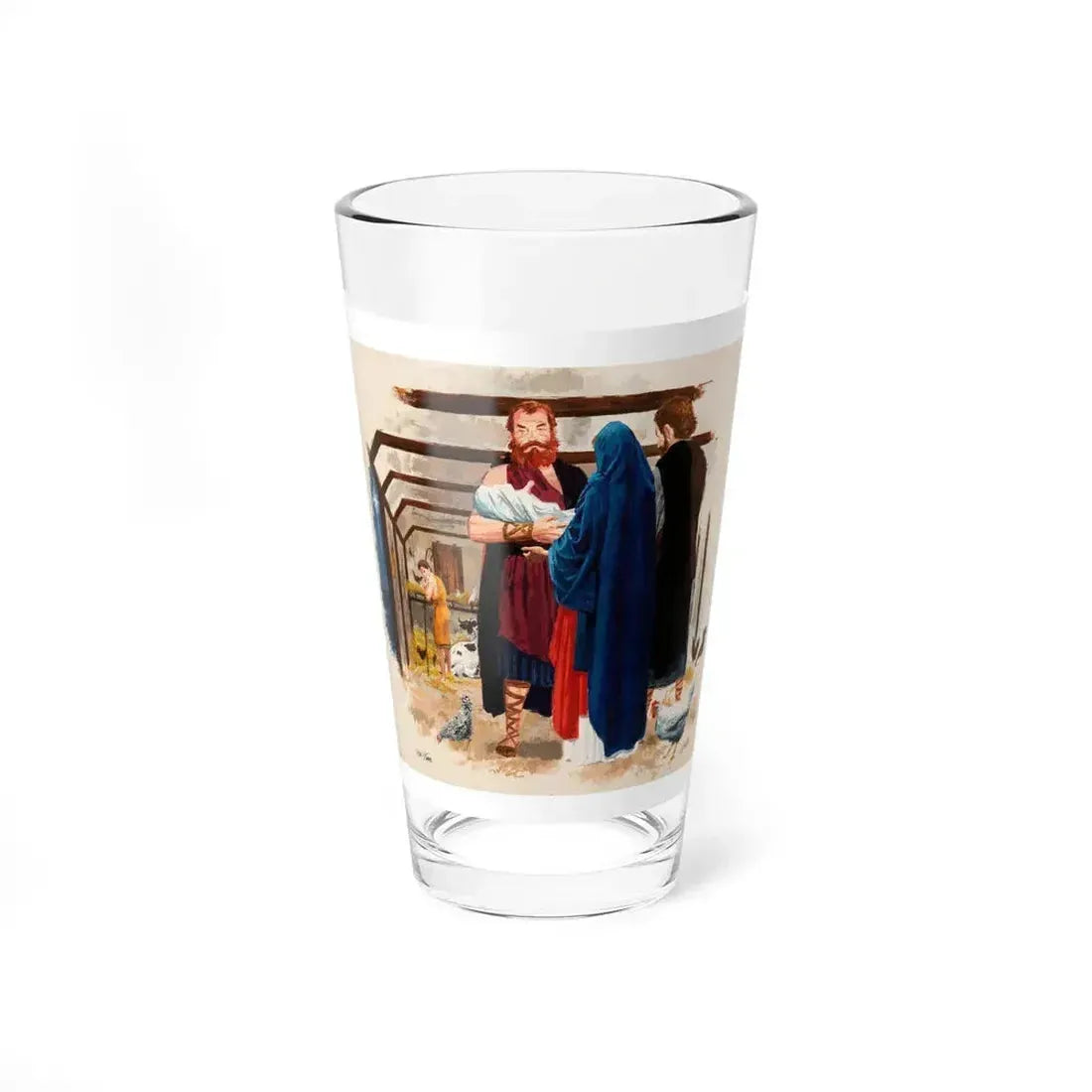 Baby Jesus, Mary, and Joseph (c. 1960s) (Magazine Illustration) Pint Glass 16oz 16oz - Go Mug Yourself