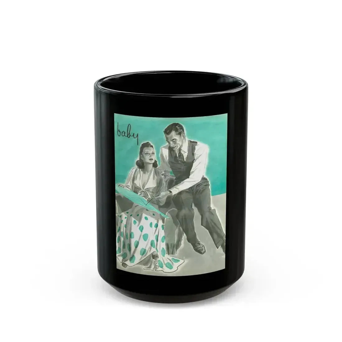 Baby, Magazine Illustration (fragment), 1941 - Black Coffee Mug 15oz - Go Mug Yourself