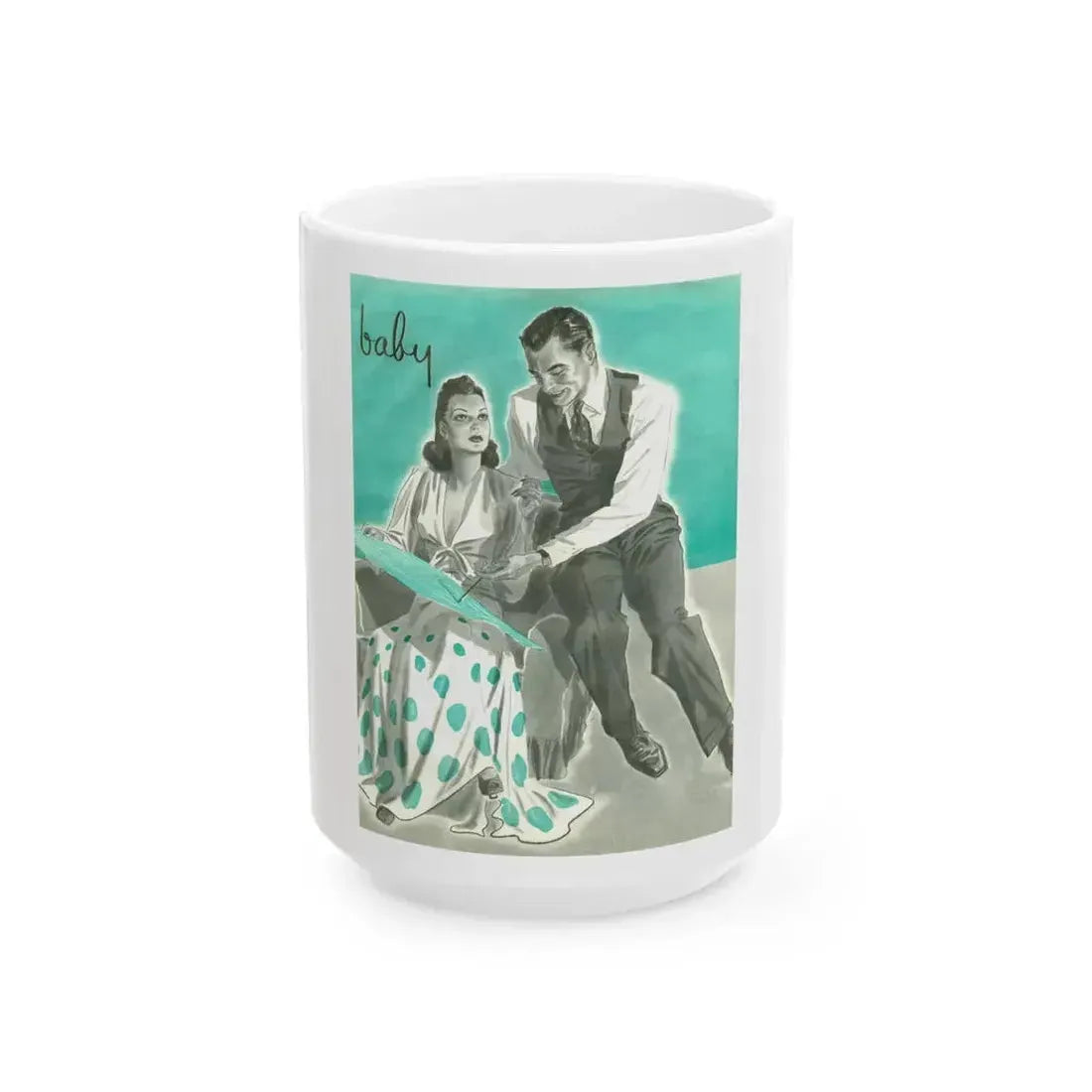 Baby, Magazine Illustration (fragment), 1941 - White Coffee Mug 15oz - Go Mug Yourself