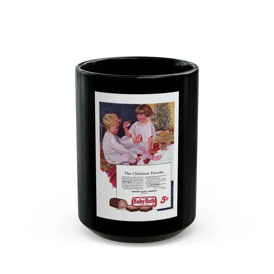Baby Ruth ad, Adventure magazine, December 8, 1926 - Black Coffee Mug 15oz - Go Mug Yourself