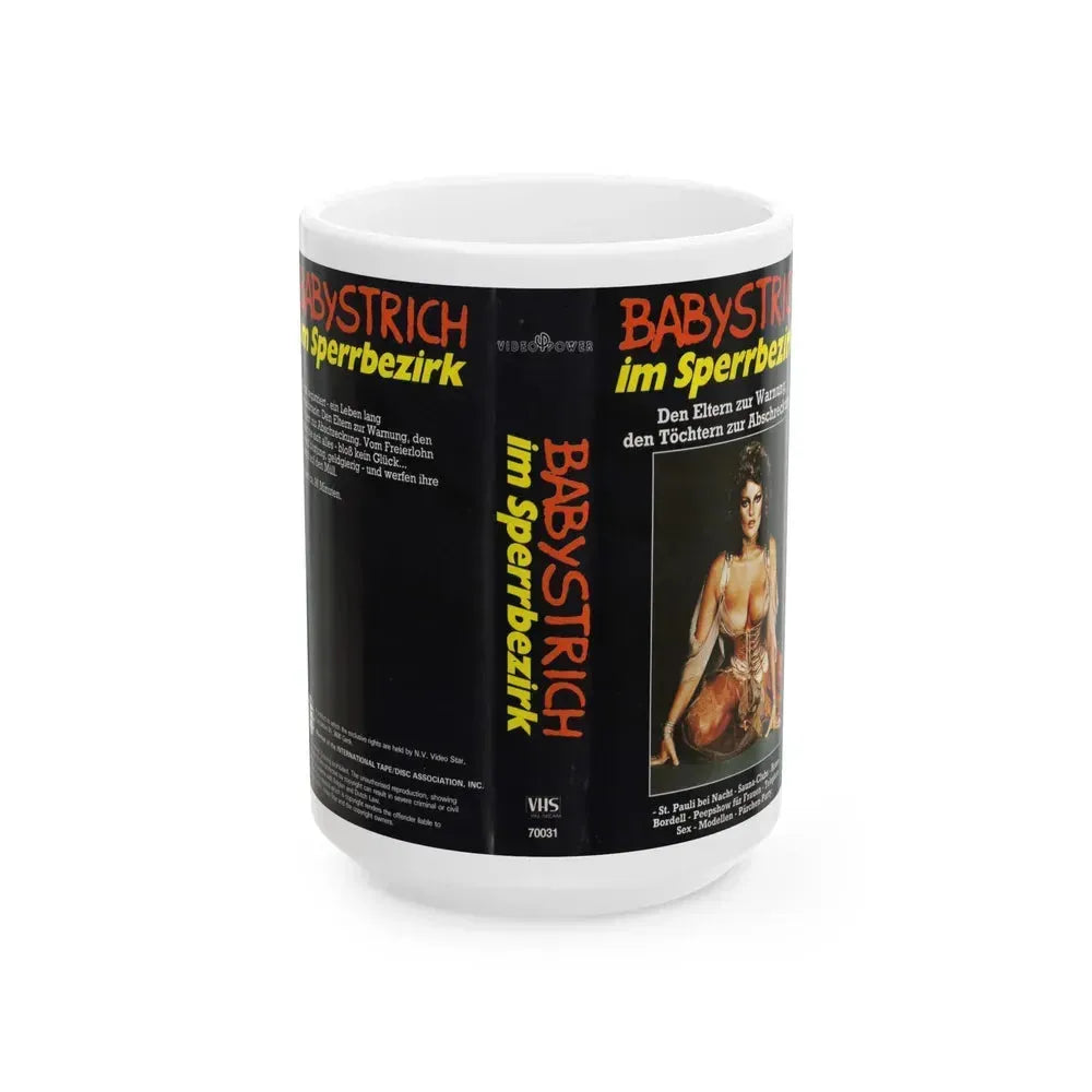 BABYSTRICH IM SPERRBEZIRK (VHS COVER) - White Coffee Mug 15oz - Go Mug Yourself