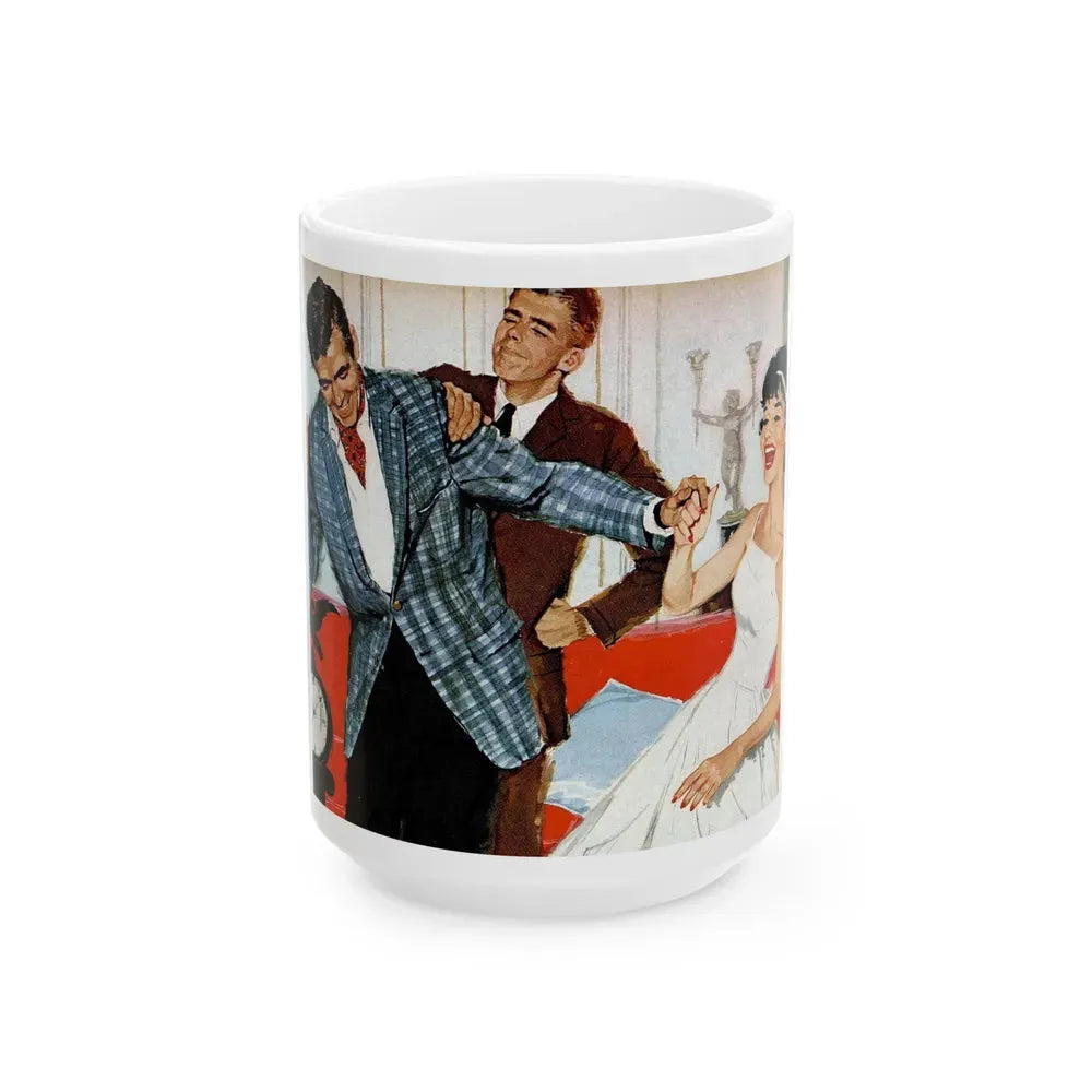 Bachelor at Heart, Redbook, March 1959 - White Coffee Mug 15oz - Go Mug Yourself