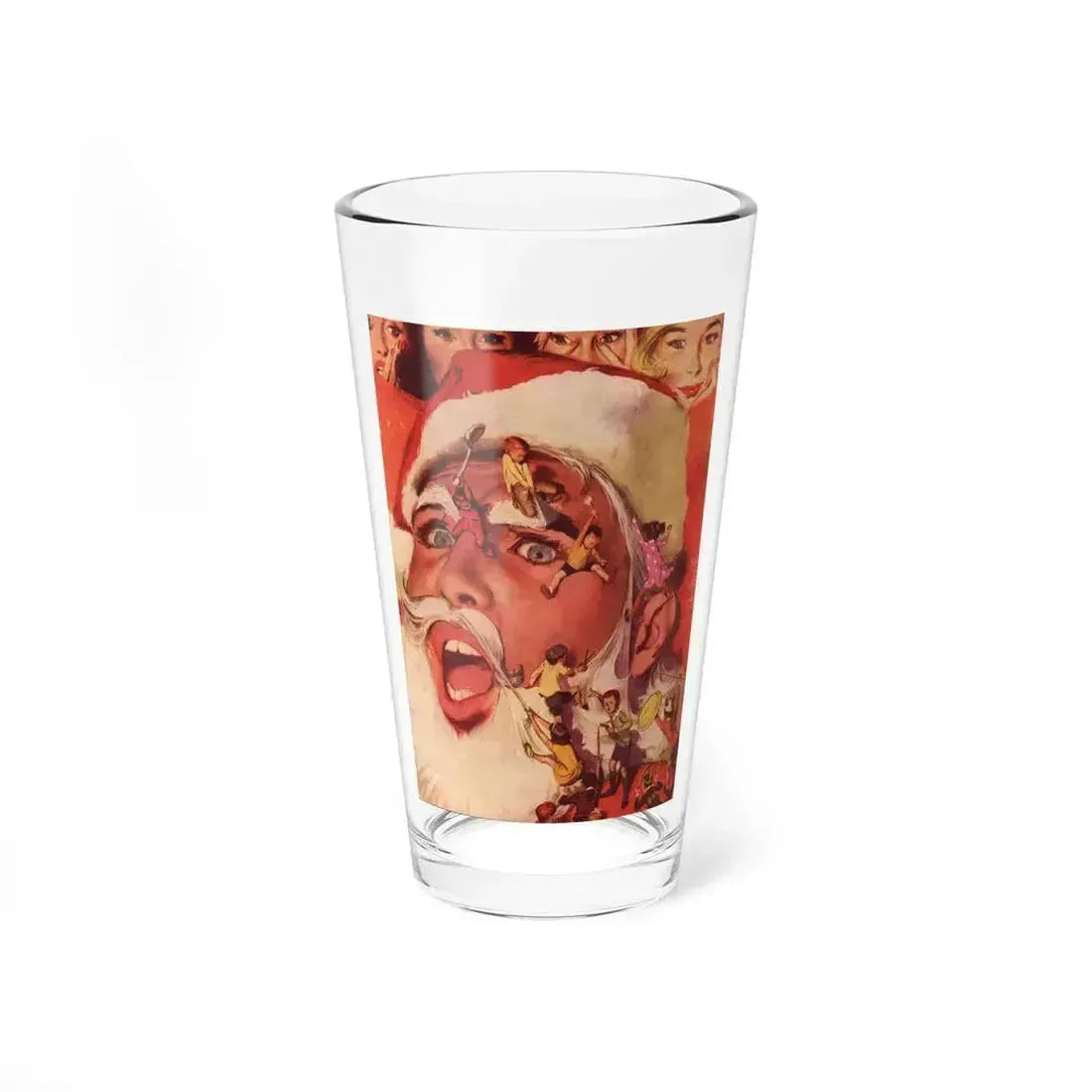 Bachelor Santa Claus (1), Cosmopolitan Illustration, December 1958 (Magazine Illustration) Pint Glass 16oz 16oz - Go Mug Yourself