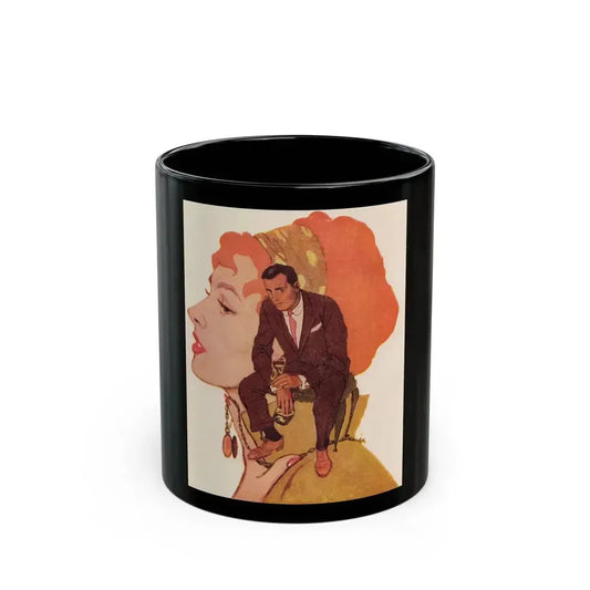 Bachelor Santa Claus (2), Cosmopolitan Illustration, December 1958 - Black Coffee Mug 11oz - Go Mug Yourself