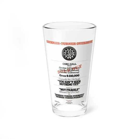 Bachman-Turner Overdrive 1974 III (Music Poster) Pint Glass 16oz 16oz - Go Mug Yourself