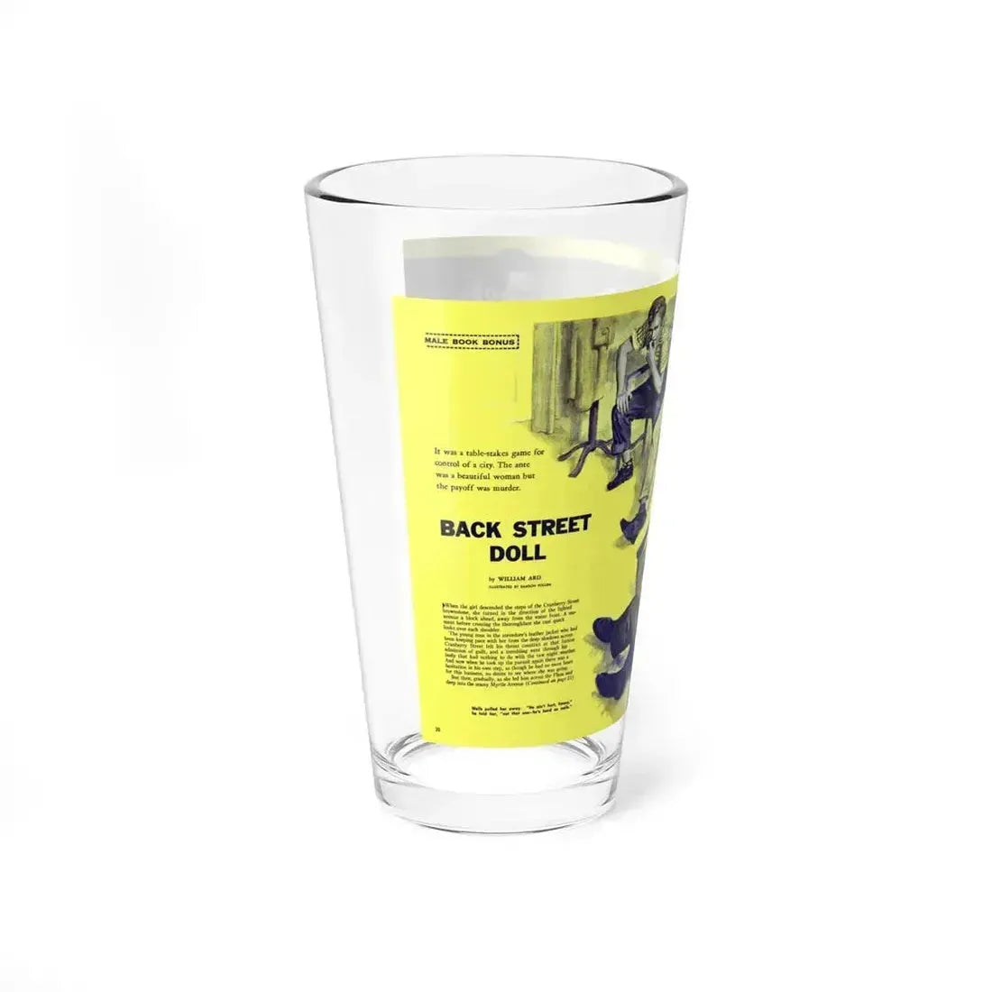 Back Street Doll, Male magazine, December 1956 (Magazine Illustration) Pint Glass 16oz - Go Mug Yourself
