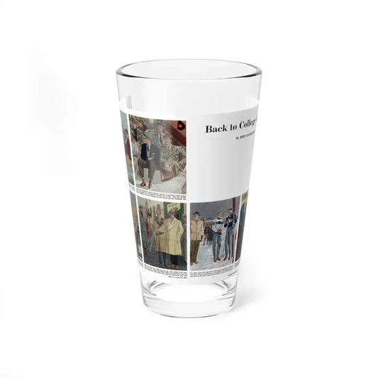 Back to College in Style, Collier's, August 27, 1949 (Magazine Illustration) Pint Glass 16oz 16oz - Go Mug Yourself