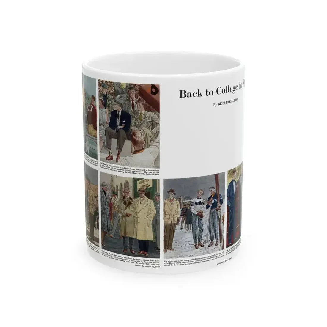 Back to College in Style, Collier's, August 27, 1949 - White Coffee Mug 11oz - Go Mug Yourself