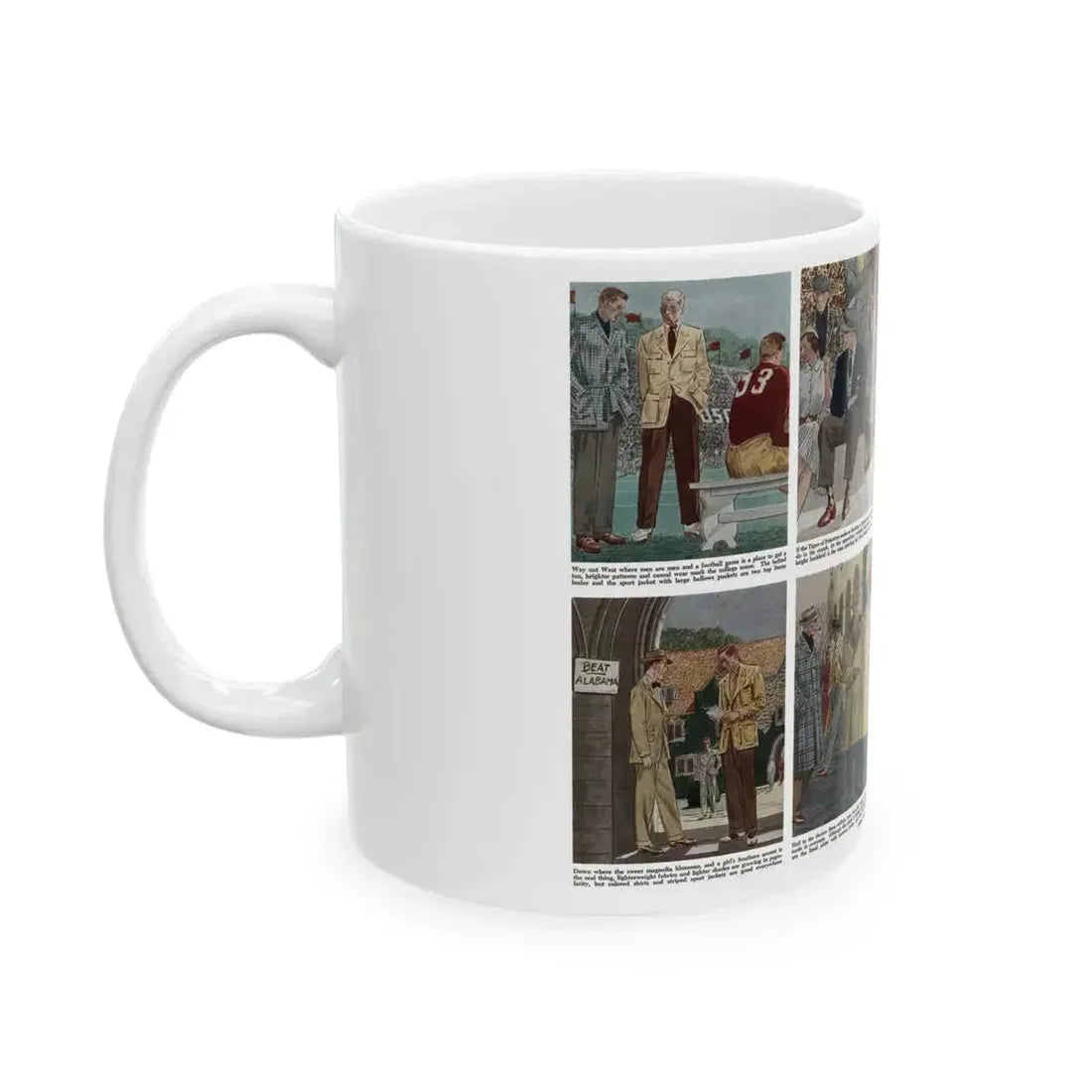 Back to College in Style, Collier's, August 27, 1949 - White Coffee Mug - Go Mug Yourself