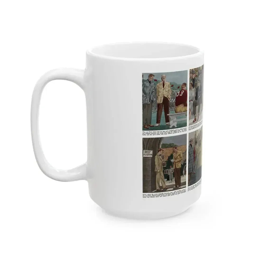 Back to College in Style, Collier's, August 27, 1949 - White Coffee Mug - Go Mug Yourself