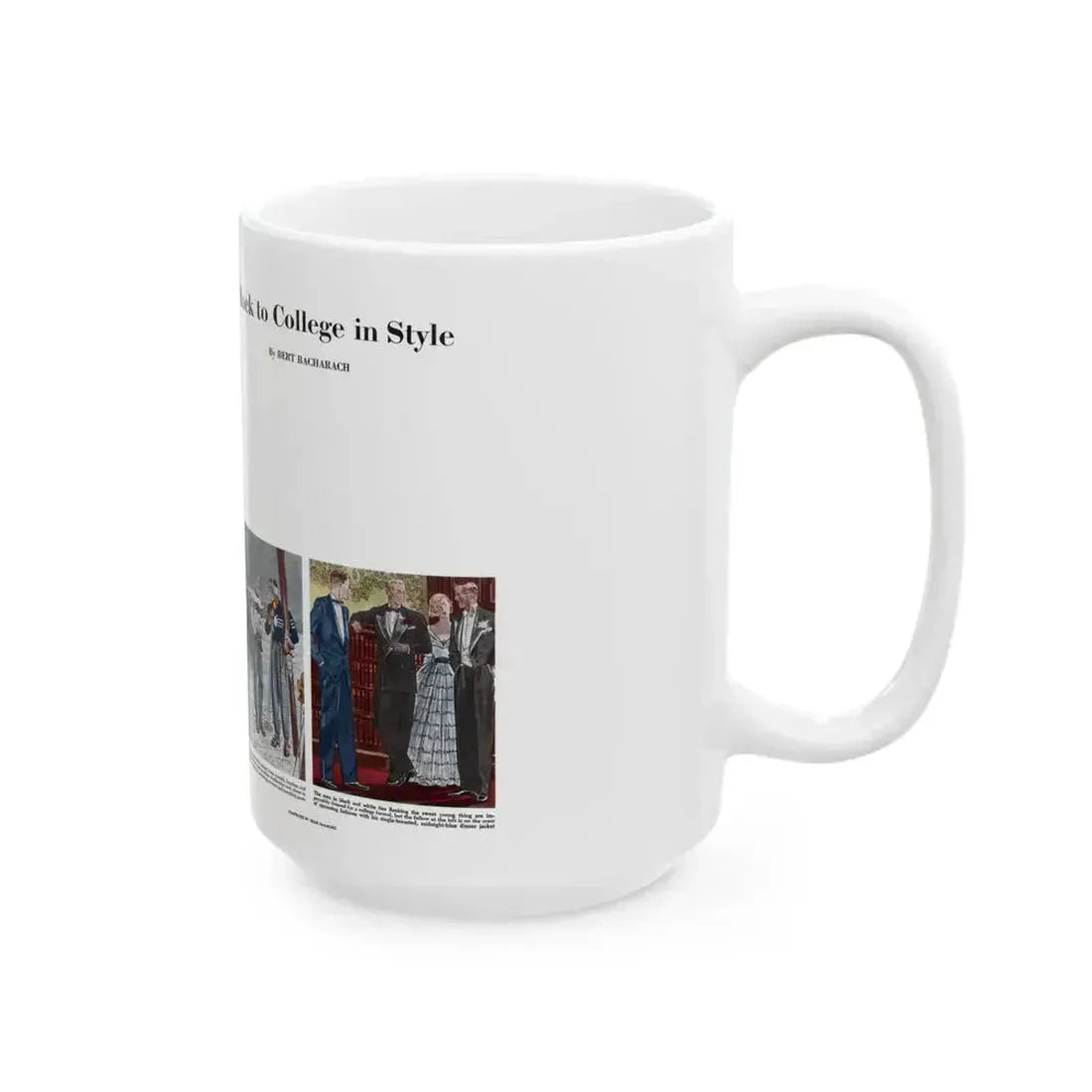 Back to College in Style, Collier's, August 27, 1949 - White Coffee Mug - Go Mug Yourself
